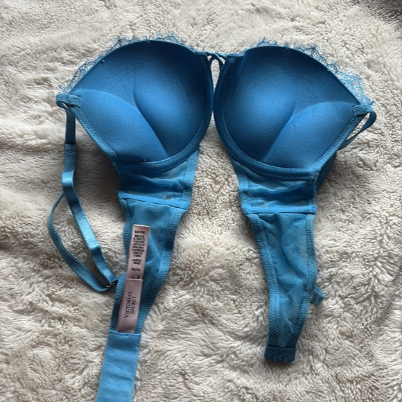 Victoria’s Secret Very Sexy Capri Blue Add 2 Cups Push Up Eyelet Lace 34A - Picture 4 of 10